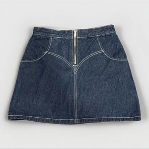 Six Crisp Days Denim Skirt Women M Western Cowgirl Festival Boho Jean